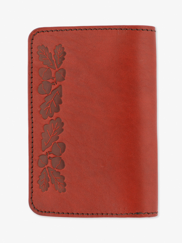 Обложка для паспорта из натуральной кожи «Краст» тёмно-красного цвета