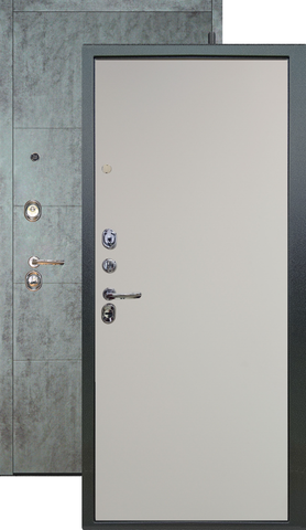 Теплая дверь входная Аргус Люкс 3К 2П Агат/Элегант, 2 замка, 1,8 мм металл, (темный бетон+милк софт)