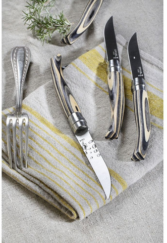 Набор ножей кухонных Opinel Table Chic №10, комплект: 4 шт., дерево, коробка подарочная (001829)