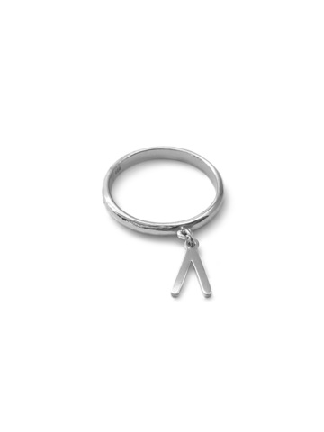 Серебряное кольцо «воплощение» с подвеской «Л»