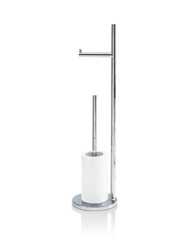 Decor Walther 0838400 Decor Walther DW 6700 Напольная стойка с ершиком и бумагодержателем, фарфор, цвет: хром / белый