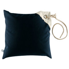 Cushion case set with filling / waterproof / navy blue