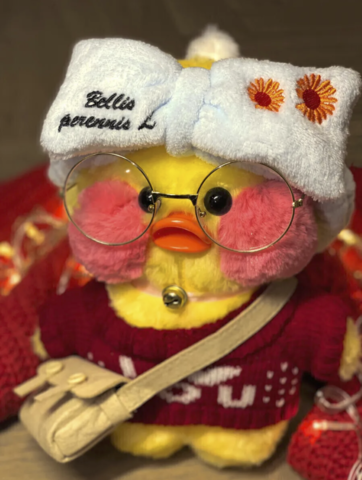 Утка - мягкая игрушка в одежде и с очками, 30 см / Утка Лалафанфан -lalafanfan duck