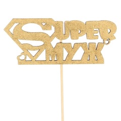 Топпер "Супер муж", золотой