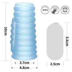 Насадка на пенис с вибрацией Wave Knights Ring (10*3,7) голубая