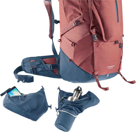 Картинка рюкзак туристический Deuter Aircontact X 70+15 SL Redwood-Ink - 6