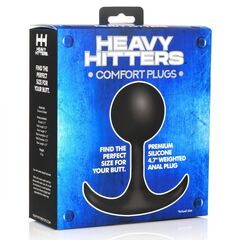 Черная анальная пробка с утяжелением Comfort Plugs Premium Silicone 4.7’’ Weighted Round Plug - 12 см. - 
