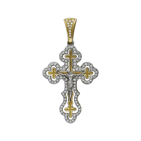 Крест с бриллиантами  из комбинированного золота JA-R-1Р680915