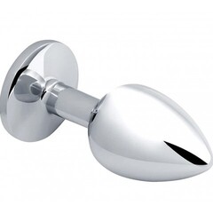 Анальная пробка Alive Anal Pleasure металл, с синим кристаллом S: 7х2,8 см