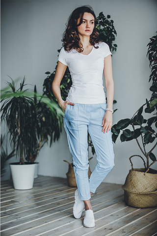 Брюки женские м535 сансара голубой1112