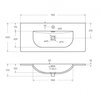 BelBagno BB-8099-3-90 Керамическая раковина BB-8099-3-90, 910x400x170