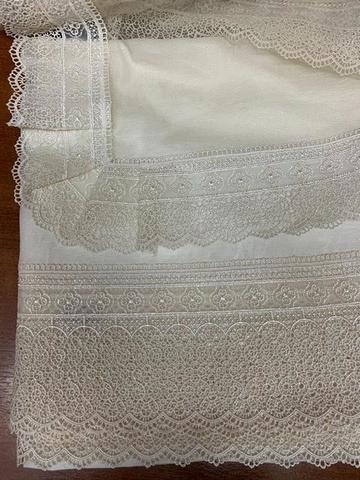 Набор скатертей 2шт 170х280 и 120х220 и 12 салфеток Gamba 1022 Macrame Panna шампань