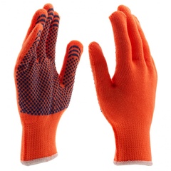 Перчатки полиакрилонитрильные плюшевого переплет, ПВХ "Точка", 10 кл, 58 гр Сибртех Россия