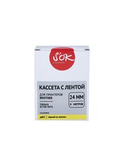 Кассета с лентой S'OK by Sakura Printing TZES651 для Brother P-Touch, черный на желтом, 24мм, 8м, наклейка