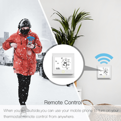 Термостат WiFi Thermostat модели BHT-002-GBLWW (для электрического отопления пола, с подсветкой, белый)