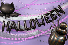 Надпись-шарики чёрная "Halloween" 2,8 м