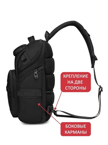 Картинка рюкзак однолямочный Ozuko 9809 Black - 5