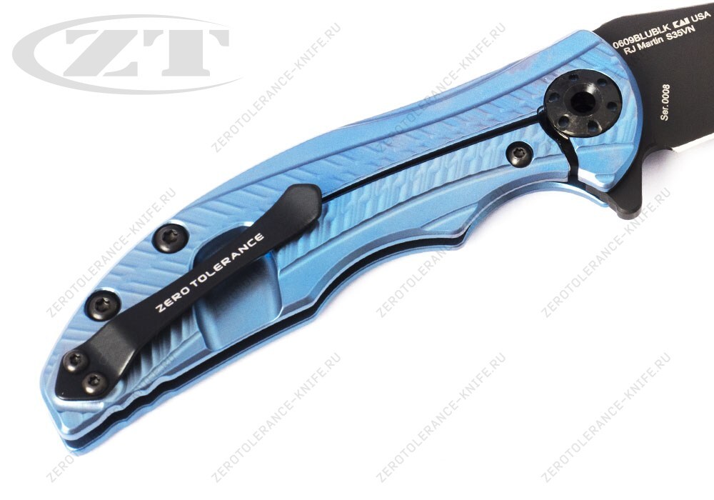 Нож Zero Tolerance 0609BLUBLK First 7 RJ Martin - фотография 
