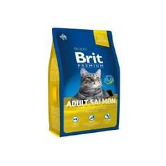 Корм для кошек сухой BRIT PREMIUM "Cat Adult Salmon" для взрослых кошек, с лососем, 8 кг