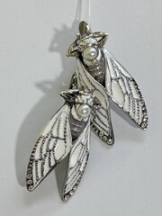 Цикада  (серьги  из серебра)