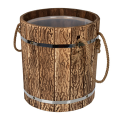 Ведро 18 л. с пластиковой вставкой (искусственно состаренное), липа, 