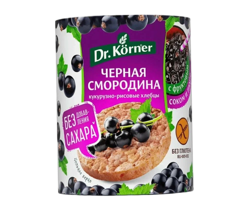 Хлебцы Др Корнер Кукурузно рисовые с черной смор без сахара 90г, шт