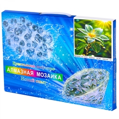 
          Алмазная мозаика Alingar, на подрамнике, с полным заполнением, (глянц) дизайн рамка, 30х40 см, 20 цветов, "Роса на цветке"