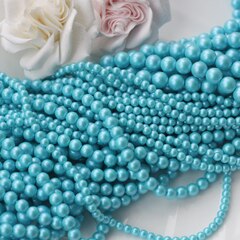 Майорка Голубая бирюза 6 мм, 1 нить, МА077