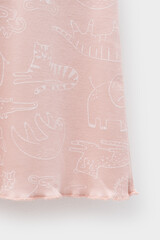 сорочка  для девочки  К 1180/24/зоопарк на дымчатой розе