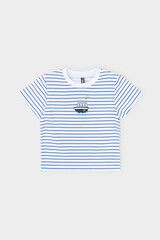 фуфайка  для мальчика  КР 302020/синяя полоска на белом