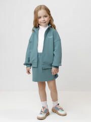 жакет  для девочки  КР 302817/бирюзовый тон к629