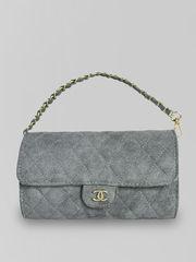 Сумка-клатч 25003 замшевая с золотой фурнитурой