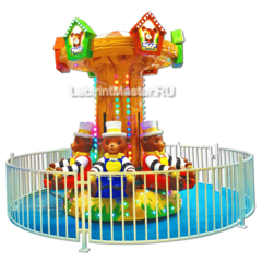 Электрическая Аттракцион карусель «Мишки», 4×4×2,9 м