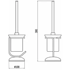 Напольный ёршик Haiba HB910 металл, хром