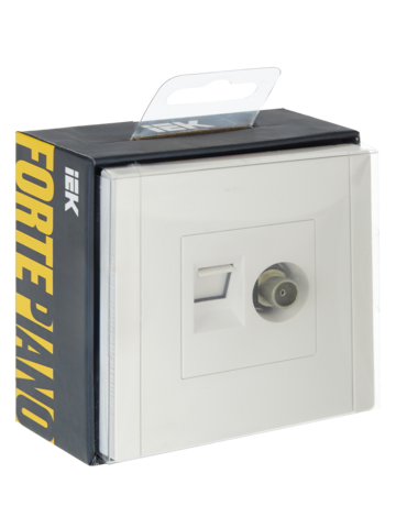 FORTE&PIANO Роз. двойная TV+RJ45 кат.5E FP236 бел. IEK