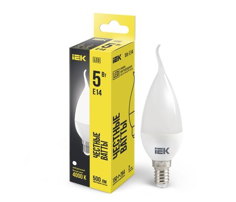 Лампа LED CB35 свеча на ветру 5Вт 230В 4000К E14 IEK
