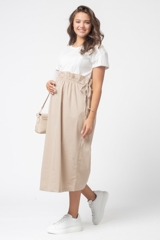 Платье для беременных и кормящих 15836 тофу бежевый