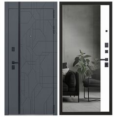 Купить Входная дверь Форест графит ПВХ белый матовый с зеркалом