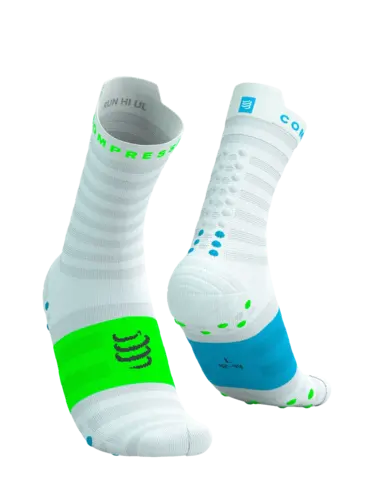 Носки Pro Racing Socks v4.0 Ultralight Run High White norse blue neon green