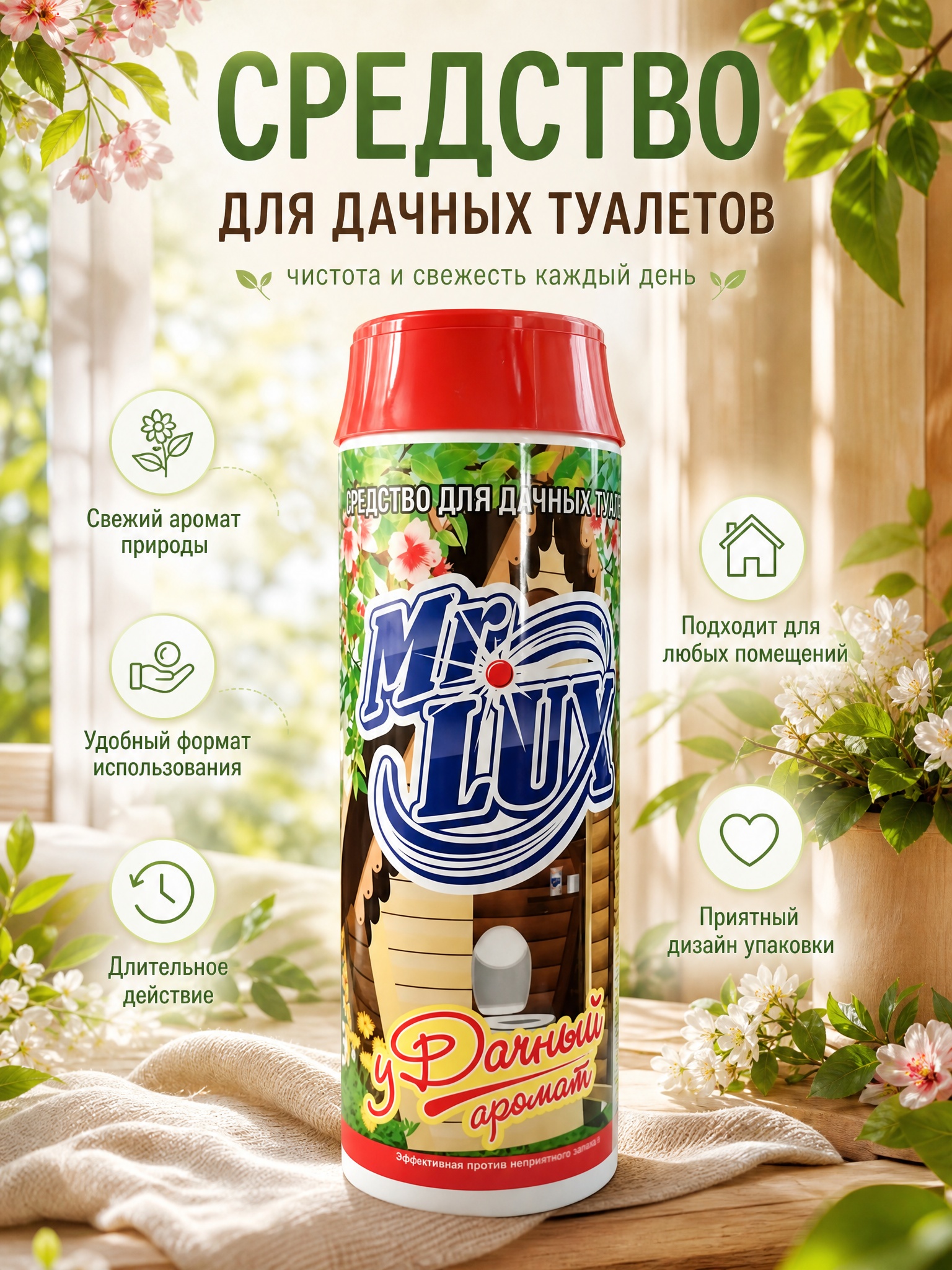 Мр.Люкс Средство д/дачных туалетов "уДАЧНЫЙ" 450 гр.