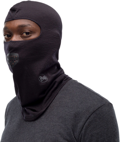 Картинка балаклава Buff balaclava wool Solid Black - 2