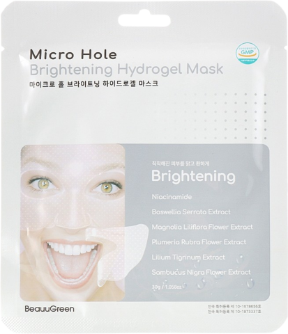 Beauugreen Micro Hole Brightening Hydrogel Mask Маска-патч гидрогелевая