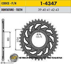 Звезда Задняя Ведомая Sunstar 1-4347-40 JTR1489.40 kawasaki ZX9R ZX10R