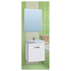 Тумба Ника (подвесная) c умывальником Como 40 белый