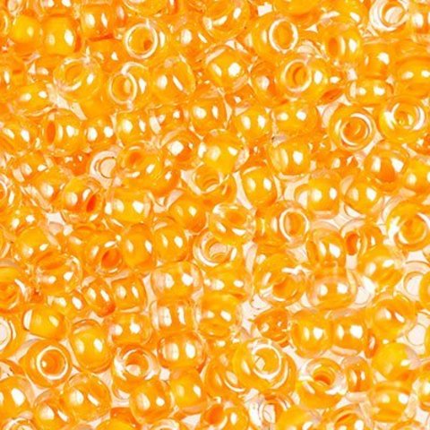 Бисер Preciosa, кристалл блестящий с оранжево-желтым центром (38683), 10 г