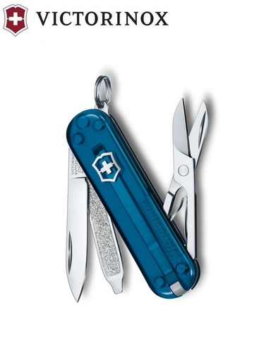 Нож-брелок Victorinox Classic SD Transparent Colors, Sky High (0.6223.T61G)