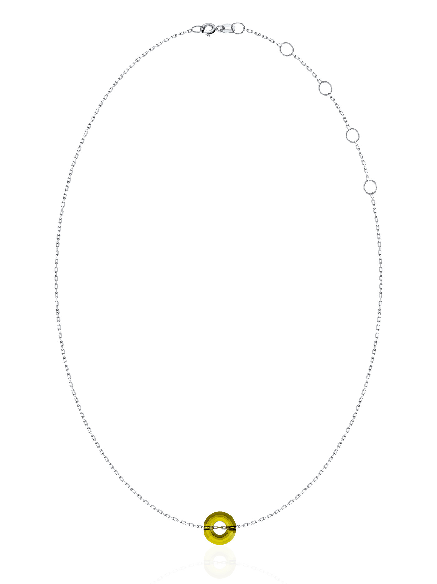 Серебряный чокер с кристаллом Swarovski Olivine