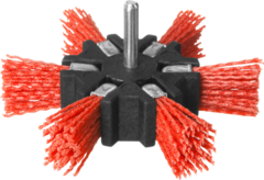 Щетка дисковая  звезда  Зубр для дрели  нейлоновая проволока с абразивным покрытием  100мм