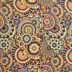 Атлас Армани стрейч принт, 90 гр/м2, 145 см, синий