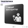 Табличка Главный конструктор, на дверь и стену, информационная и навигационная, серия CONCEPT, 18х18 см, пластиковая, Айдентика Технолоджи